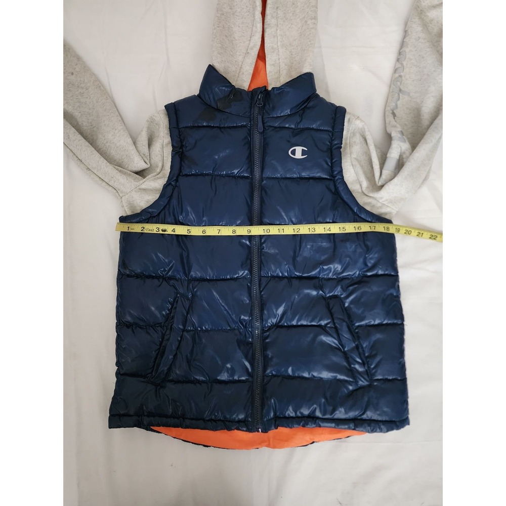 Champion Kids Activewear W/ Attached Hood & Sleeve Puffer Quilted Jacket Medium - Picture 9 of 11